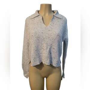 William Rast Gray Speckled Cowl Neck Sweater Medium